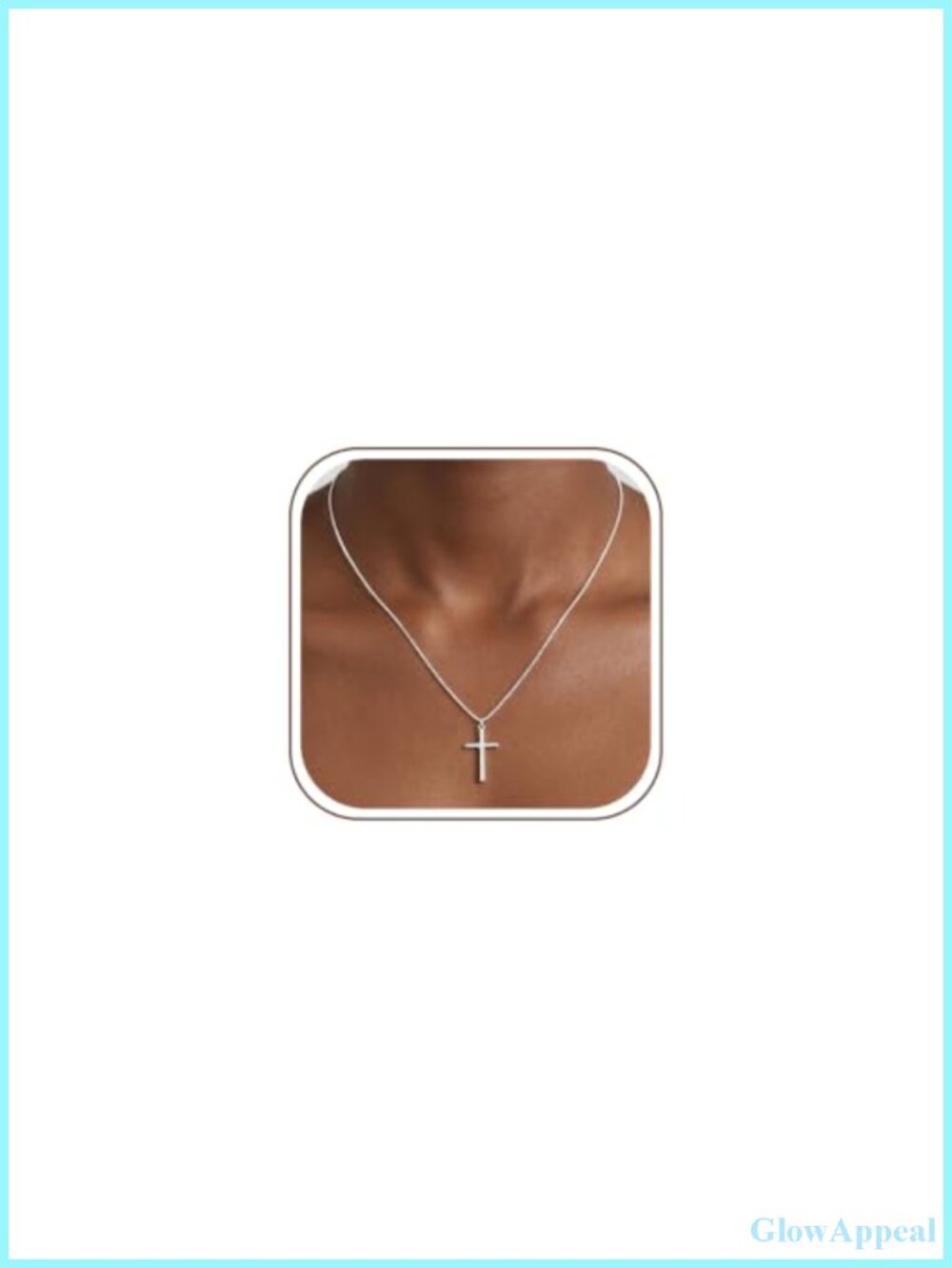 925 Sterling Silver Cross Pendant Necklace 18 Inch Box Chain